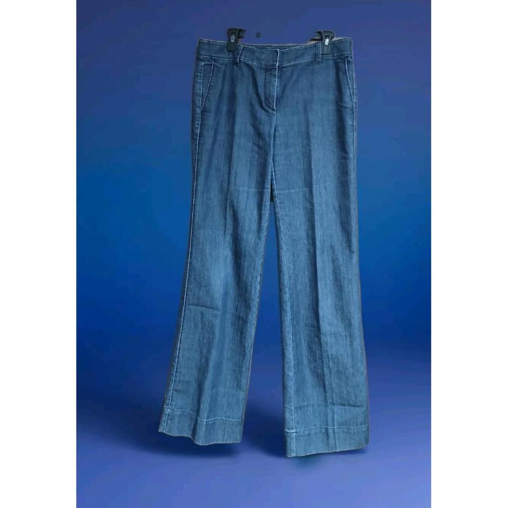 Ann Taylor Denim Signature Fit Mid Rise Straight Leg Curvy Trousers Pants
